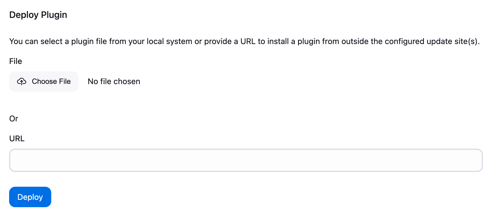 Deploying the plugin manually