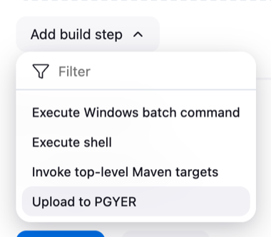Adding the Upload to PGYER build step