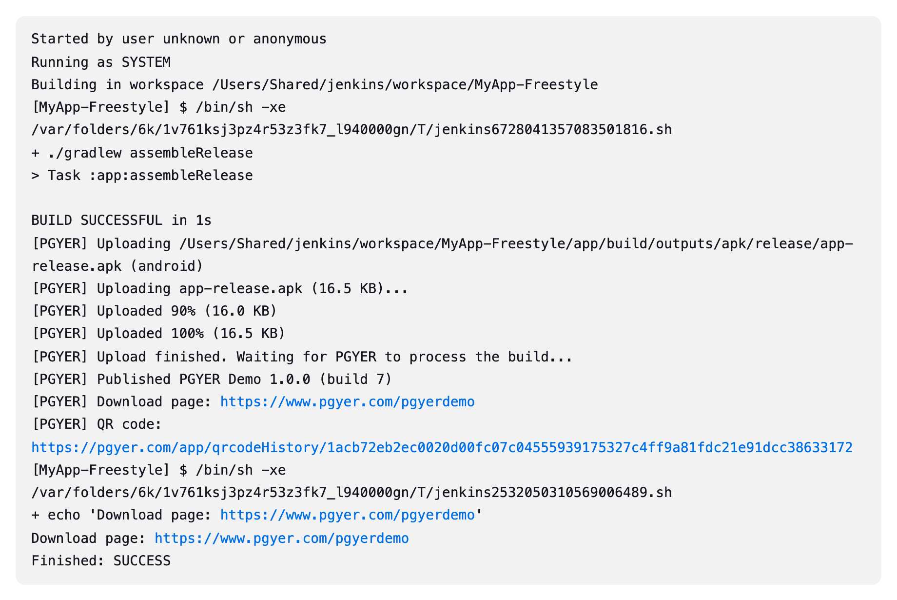 Using appPgyerURL in a later step